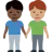 Men Holding Hands: Dark Skin Tone, Medium Skin Tone