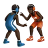 People Wrestling: Dark Skin Tone Emoji 🤼🏿 image - Huawei Harmony OS style