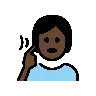 Deaf Person: Dark Skin Tone Emoji 🧏🏿 image - OpenMoji style