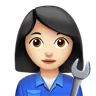 Woman Mechanic: Light Skin Tone Emoji 👩🏻‍🔧 image - Apple style