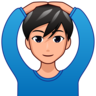 Man Gesturing Ok: Medium-Light Skin Tone Emoji 🙆🏼‍♂️ image - Emojidex style