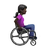 Woman In Manual Wheelchair Facing Right: Dark Skin Tone Emoji 👩🏿‍🦽‍➡️ image - Apple style