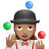 Woman Juggling: Medium Skin Tone Emoji 🤹🏽‍♀️ image - Apple style