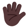 Hand With Fingers Splayed: Dark Skin Tone Emoji 🖐🏿 image - Microsoft Classic 2D style