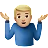 Man Shrugging: Medium-Light Skin Tone