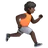 Person Running Facing Right: Dark Skin Tone