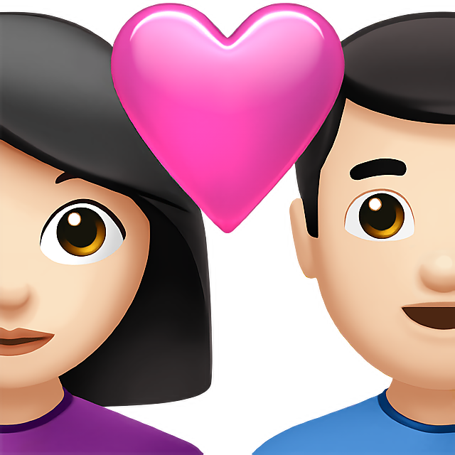 Couple With Heart: Woman, Man, Light Skin Tone