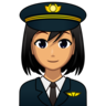 Woman Pilot: Medium Skin Tone Emoji 👩🏽‍✈️ image - Emojidex style