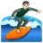 Man Surfing: Light Skin Tone