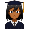 Woman Student: Medium-Dark Skin Tone Emoji 👩🏾‍🎓 image - Emojidex style