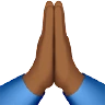 Folded Hands: Medium-Dark Skin Tone Emoji 🙏🏾 image - Apple style