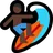 Person Surfing: Dark Skin Tone