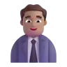 Man Office Worker: Medium Skin Tone Emoji 👨🏽‍💼 image - Microsoft 3D Fluent style