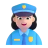 Woman Police Officer: Light Skin Tone Emoji 👮🏻‍♀️ image - Microsoft 3D Fluent style