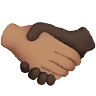 Handshake: Medium Skin Tone, Dark Skin Tone Emoji 🫱🏽‍🫲🏿 image - Apple style