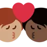 Kiss: Person, Person, Medium Skin Tone, Dark Skin Tone Emoji 🧑🏽‍❤️‍💋‍🧑🏿 image - Twitter / X (Twemoji) style