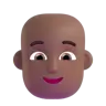 Person: Medium-Dark Skin Tone, Bald Emoji 🧑🏾‍🦲 image - Microsoft 3D Fluent style