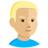Person: Medium-Light Skin Tone, Blond Hair Emoji 👱🏼 image - Facebook Messenger (2016) style