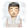 Person In Steamy Room: Light Skin Tone Emoji 🧖🏻 image - WhatsApp style