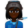 Woman Factory Worker: Dark Skin Tone Emoji 👩🏿‍🏭 image - Emojidex style