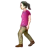 Woman Walking: Light Skin Tone
