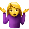Woman Shrugging Emoji 🤷‍♀️ image - Apple style