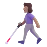 Woman With White Cane: Medium Skin Tone Emoji 👩🏽‍🦯 image - Microsoft 3D Fluent style