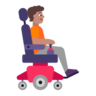 Person In Motorized Wheelchair Facing Right: Medium Skin Tone Emoji 🧑🏽‍🦼‍➡️ image - Microsoft Classic 2D style