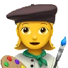 Woman Artist Emoji 👩‍🎨 image - Apple style