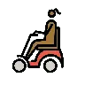 Woman In Motorized Wheelchair: Medium-Dark Skin Tone Emoji 👩🏾‍🦼 image - OpenMoji style
