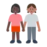 Women Holding Hands: Dark Skin Tone, Medium Skin Tone Emoji 👩🏿‍🤝‍👩🏽 image - Tossface style