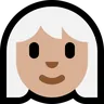 Woman: Medium-Light Skin Tone, White Hair Emoji 👩🏼‍🦳 image - Microsoft Windows 10 Segoe UI Emoji style