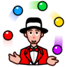 Person Juggling: Medium-Light Skin Tone Emoji 🤹🏼 image - Emojidex style