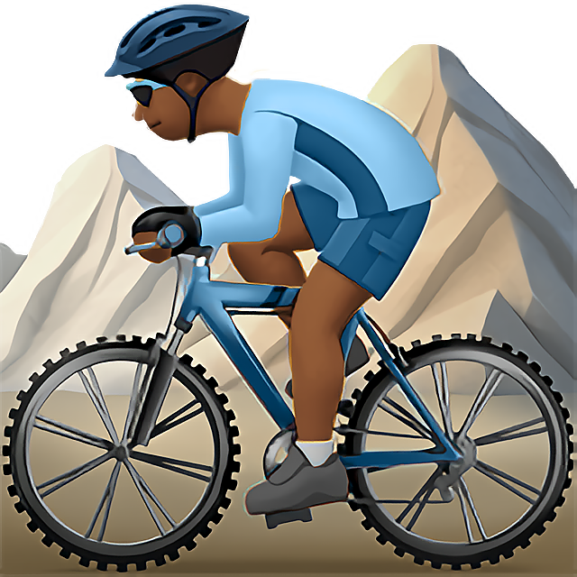 Man Mountain Biking: Medium-Dark Skin Tone