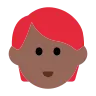 Person: Medium-Dark Skin Tone, Red Hair Emoji 🧑🏾‍🦰 image - Tossface style