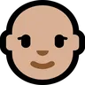 Woman: Medium-Light Skin Tone, Bald Emoji 👩🏼‍🦲 image - Microsoft Windows 10 Segoe UI Emoji style