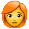 Woman: Red Hair Emoji 👩‍🦰 image - WhatsApp style