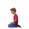 Man Kneeling: Medium Skin Tone Emoji 🧎🏽‍♂️ image - Apple style