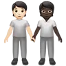 People Holding Hands: Light Skin Tone, Dark Skin Tone Emoji 🧑🏻‍🤝‍🧑🏿 image - Apple style