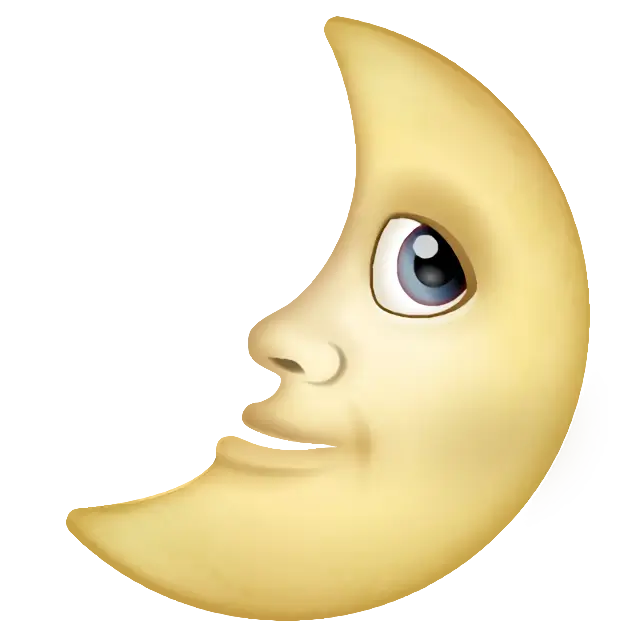 First Quarter Moon Face