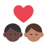 Kiss: Man, Man, Dark Skin Tone, Medium Skin Tone Emoji 👨🏿‍❤️‍💋‍👨🏽 image - Tossface style