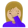 Woman Facepalming: Medium-Light Skin Tone Emoji 🤦🏼‍♀️ image - Google Noto Color style