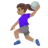 Woman Playing Handball: Medium Skin Tone