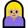 Person Frowning: Medium-Light Skin Tone Emoji 🙍🏼 image - Microsoft Windows 10 Segoe UI Emoji style