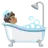 Person Taking Bath: Medium Skin Tone