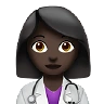 Woman Health Worker: Dark Skin Tone Emoji 👩🏿‍⚕️ image - Apple style
