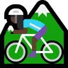 Woman Mountain Biking: Dark Skin Tone Emoji 🚵🏿‍♀️ image - Microsoft Windows 10 Segoe UI Emoji style