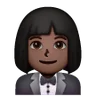 Woman In Tuxedo: Dark Skin Tone Emoji 🤵🏿‍♀️ image - Samsung style