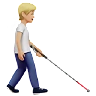 Person With White Cane Facing Right: Medium-Light Skin Tone Emoji 🧑🏼‍🦯‍➡️ image - Apple style