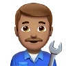 Man Mechanic: Medium Skin Tone Emoji 👨🏽‍🔧 image - Apple style